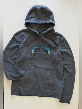 Marmot Men's Crewneck Hoodie - Charcoal Gray with Teal Accent size L
